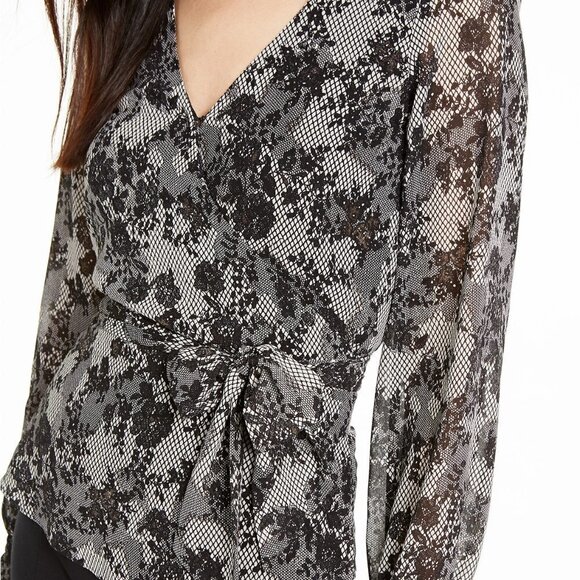 A175 michael kors chantilly wrap tie-Waist top - S - Picture 3 of 3